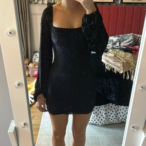 lucy in the sky black mini dress size xs